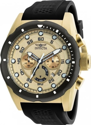 Reloj Invicta 20306 Speedway Cuarzo Hombre Color de la correa Negro Color del bisel Dorado Color del fondo Dorado