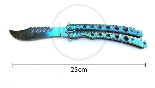Navaja Mariposa Balisong Tornasolado Blueshimmesh Cs Go