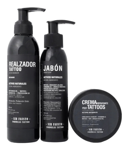 Kit Realzador + Jabon + Crema Hidratante Tatto Sir Fausto