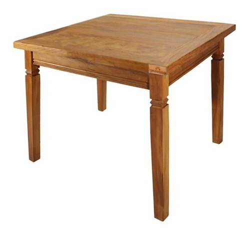 Imagem 1 de 4 de Mesa De Jantar Quadrada Pequena 1x1m Madeira Maciça Peroba