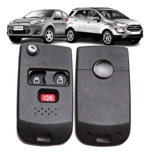 Carcaça Chave Adaptação Alarme Ka Fiesta Ecosport 2006-2014