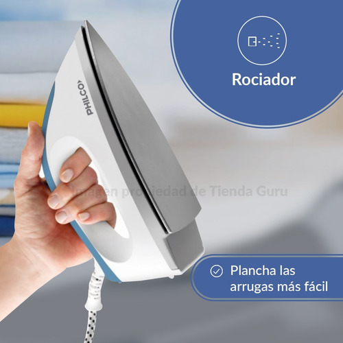 Imagen 5 de 6 de Plancha En Seco Philco Suela Antiadherente Rociador Psp1217