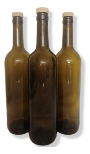 64 Botellas Ambar Vidrio 750ml Corcho