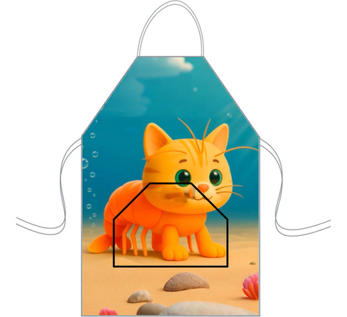 Delantal Cocina Mediano Para Niños Mini Chef Personalizado Trulimero Trulichina Personalizado