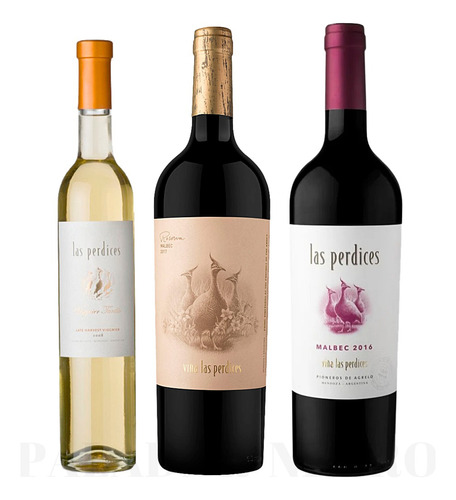 Combo Vinos Viña Las Perdices Reserva Malbec + Tardío X3