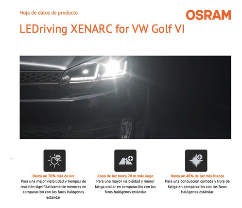 Faros Led Golf Mk6 A6 Modelo Black Precio Por Par Osram