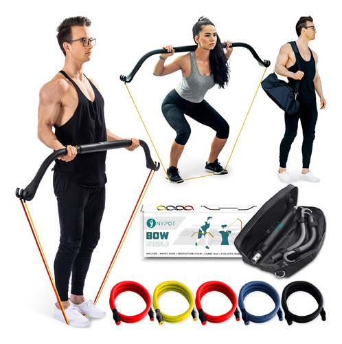 Bow Portable Home Gym - Sistema De Banda Y Barra De Res...