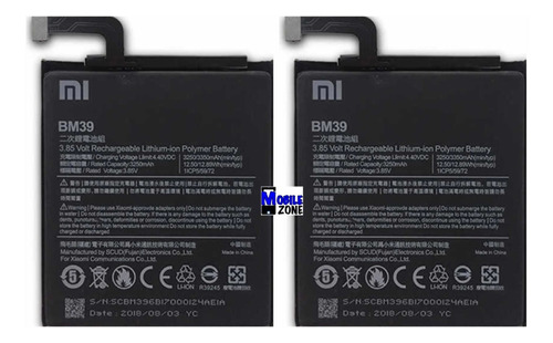Imagen 1 de 1 de Batería Pila Xiaomi Mi 6 Certificada