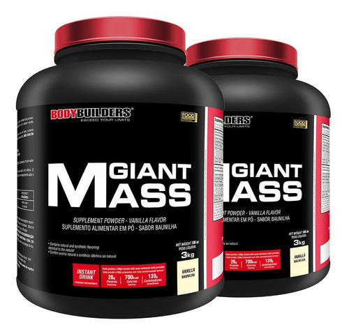 Kit 2x Giant Mass 3kg - Suplemento Bodybuilders