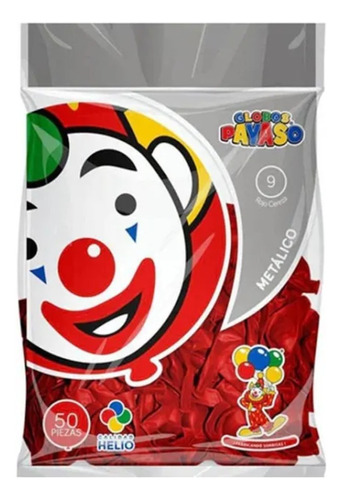 Bolsa Globo Payaso #9 Metalico Con 50 Pzas Selecciona Color