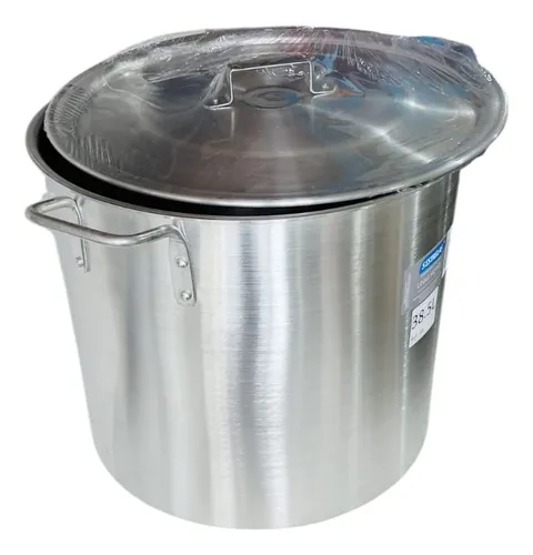 Olla Aluminio 38,5 Lts Medidas 38x33 Cms 5 Estrellas Brasil Gris
