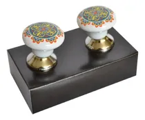 Comprar Tiradores De Cerámica X2 Manija Cajones Muebles Craquelados 