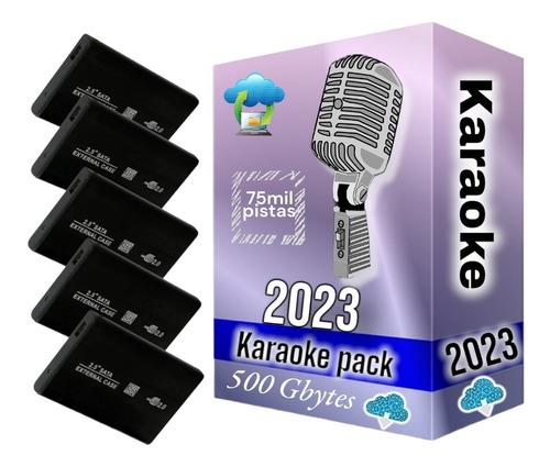 Karaoke 2023 Disco Externo Usb 500gb +75000 Pistas 