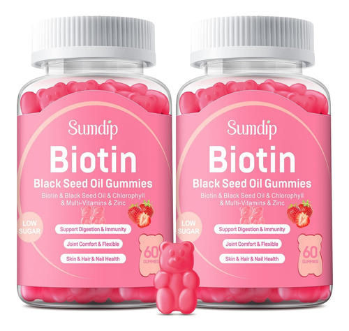 Gomitas De Biotina, Biotina, 1000 Mcg Para El Crecimiento De