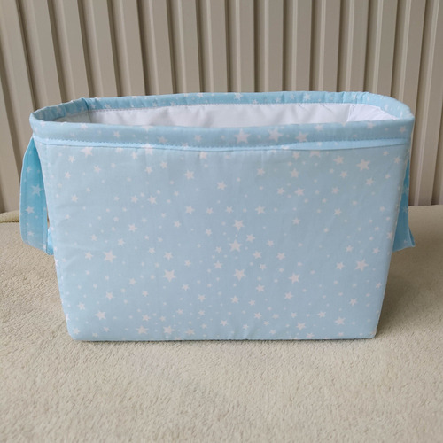 Porta Fraldas Cesto Estrelas Azul Organiza Baby