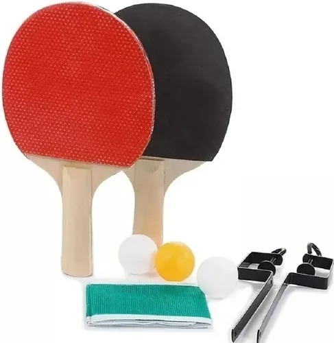 Set 2 Raquetas Paletas + 3 Pelotas Ping Pong + Malla Complet