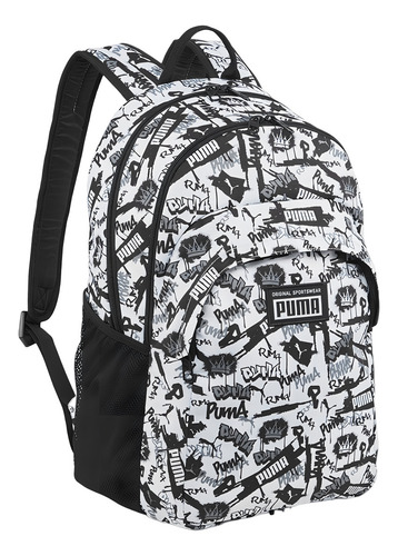 Mochila Puma Academy Backpack 7913325 Color Blanco Diseño De La Tela Liso