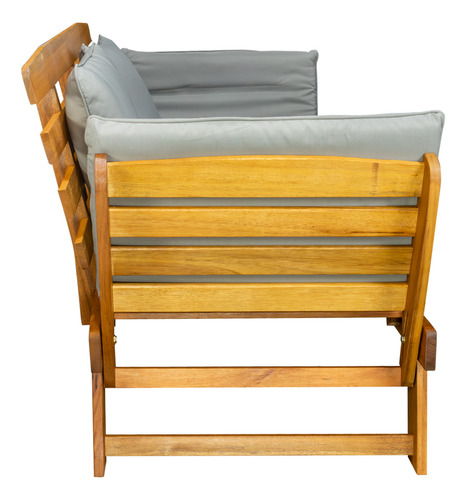 Sofá Cama Convertible Para Exteriores Elegante Bossa Lassi Color Marrón Liso