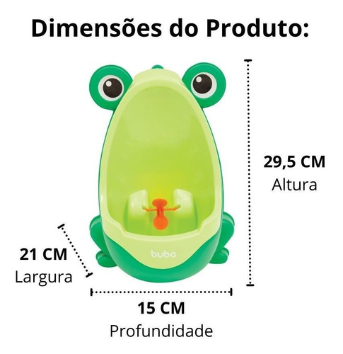 Mictório Sapinho Verde Infantil Para Desfralde Buba