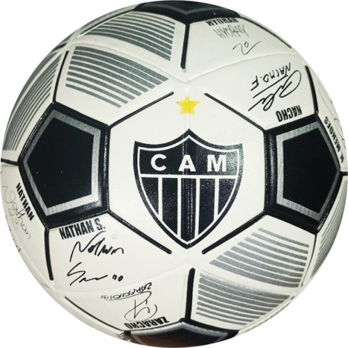 Mini Bola De Futebol De Campo - Atlético Mineiro Assinaturas Cor Preto