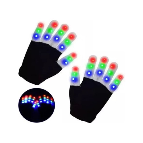 Kit Par Guantes Tiktok Luces Led 6 Mode Instagram