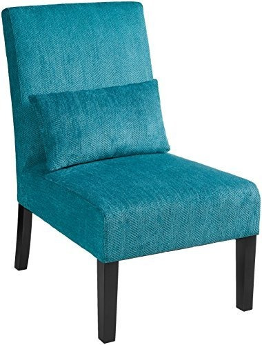 Roundhill Furniture Pisano Teal Blue Fabric Silla Contemporr