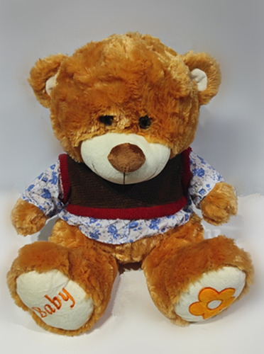 Peluche Oso Con Ropa 45cm Blanco Marron