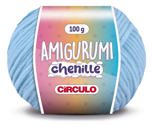 Amigurumi Chenille Círculo - 100 Gramas - 110 Metros Cor 2012 - Azul-candy