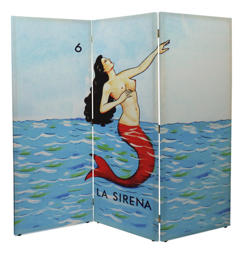 Biombos Decorativos De Cartas De Loteria La Sirena