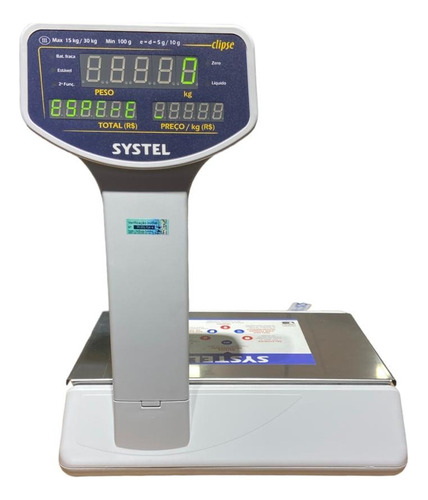 Balança Systel Clipse 30kg Com Torre Branca - Bateria Cor Branco 110v/220v