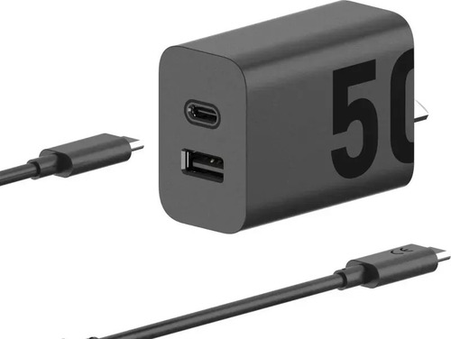 Cargador Rápido 50w Compatible Motorola Moto G7 Plus Negro