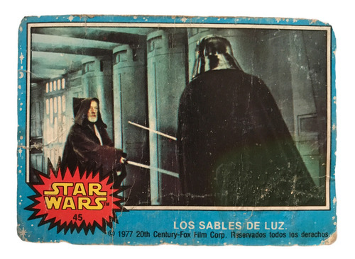 Star Wars Topps Mexico 1977 Tarjeta 45 Darth Vader Obi Wan (Usado)