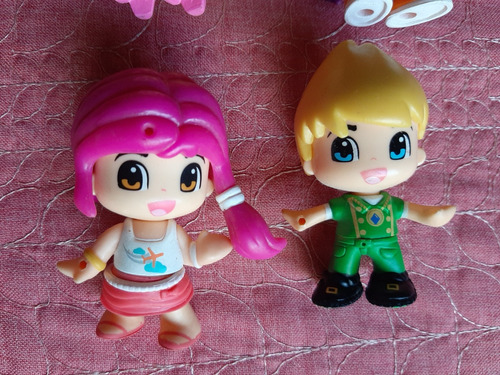 4 Pinypon Cabello Amarillo, Rosa Y Lila De 7 Cms (Usado)