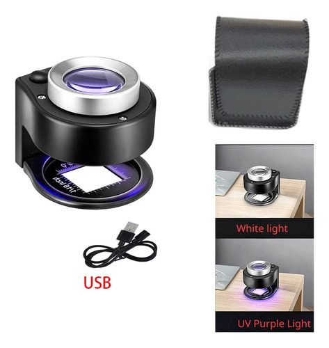 Inspection Mirror, 60x Magnifying Glass