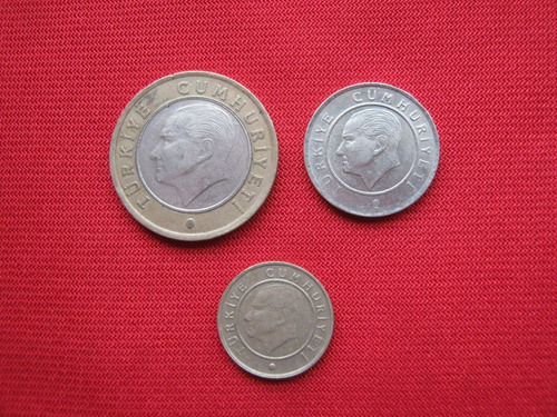 Turquía Lote 3 Monedas Diferentes Mustafa Kemal Atatürk