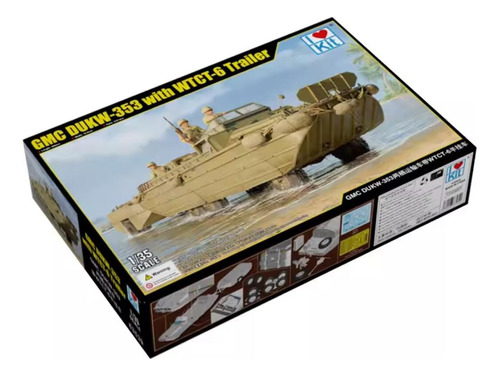 Camión Anfibio Trumpeter 63539 1/35 Dukw-353 Con Tren Wtct-6