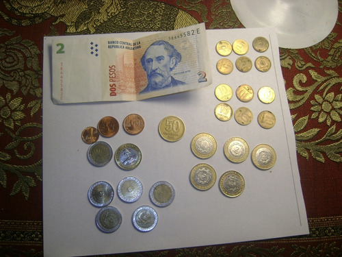 Lote 28 Monedas Argentina Mas 1 Billete 2 $ Lote Xiv'95