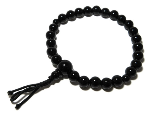 Pulsera Japonesa Juzu De Ónix Negro Rosario Cuentas De Oraci