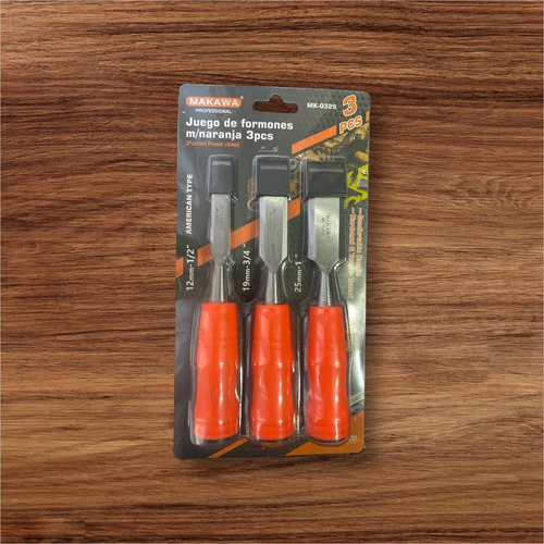 Set Juego 3 Formones Para Madera Cr-v Makawa Mk0325