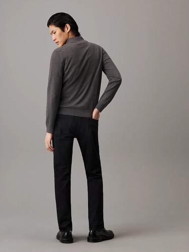 Suéter Gris Calvin Klein Cuello Alto Y Cierre Hombre