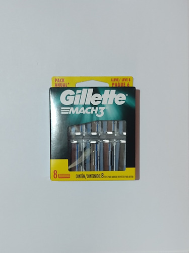 Cartuchos Para Afeitar Gillette Mach3 1 Paquete 8 Cartuchos