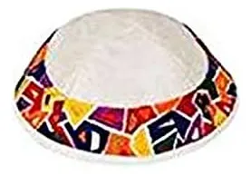 Juego De Tallit Magen David De Seda Cruda Multicolor Con Bol