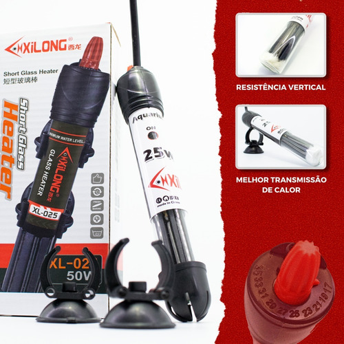 Aquecedor De Aquario Para Betta - 25w Automático Cód.d5p10 Potência 25 W