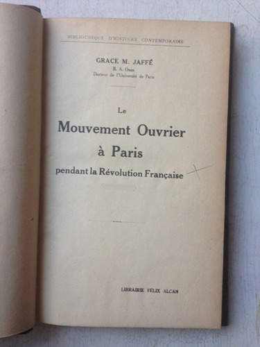 Le Mouvement Ouvrier A Paris Pendant La Revolution Francaise