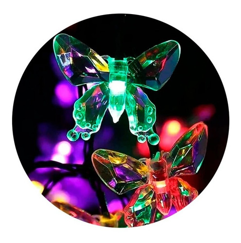 Luces Solares Mariposa 5m - Decoración Navideña - Guirnaldas