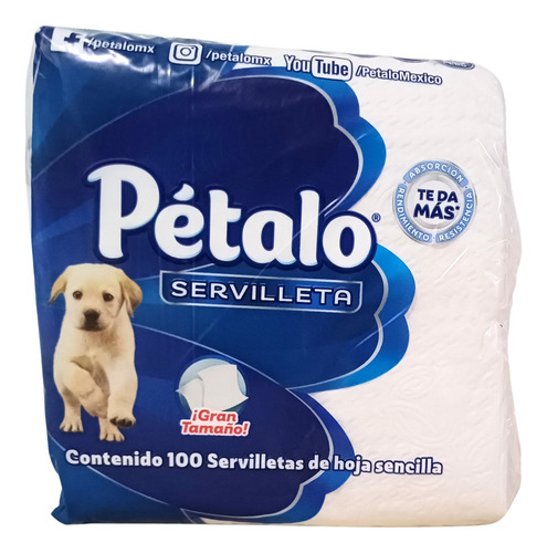 Docena De Servilletas Petalo 100 Piezas C/u Blanco