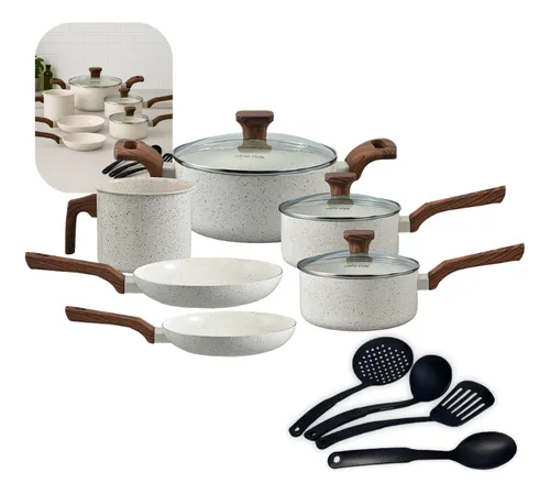 Jogo de Panelas Indução Mimo Style Cerâmica 10 Peças