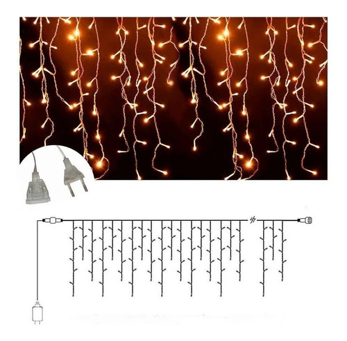 Cascada Luces Led- 400 Led 9mt Decoracion Exterior / Enchufe