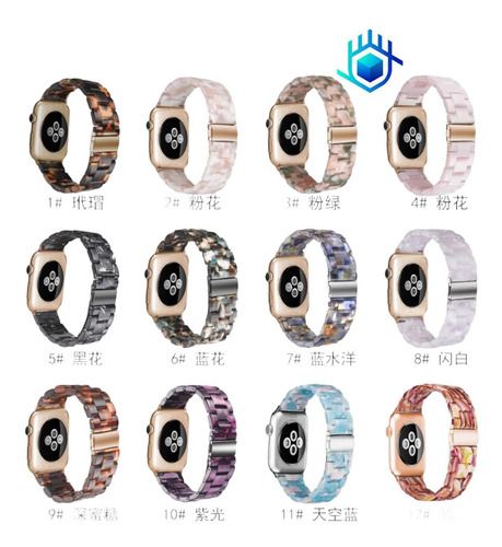 Imagen 8 de 8 de Correa Extensible Tipo Resina Para Apple Watch Premium +mica