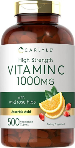 Vitamina C (1000mg) 500 Capsulas Carlyle Sabor Neutro